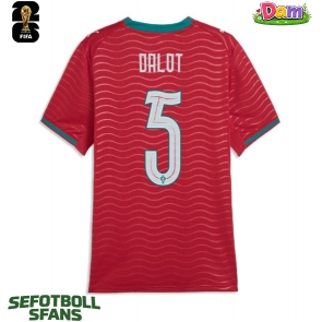Portugal Diogo Dalot #5 Hemmatröja Kvinnor VM 2026 Kortärmad